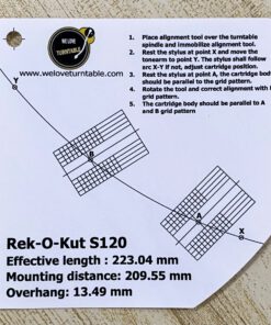 แผ่น PVC Set Up หัวเข็ม Rek-O-Kut S120 (New)