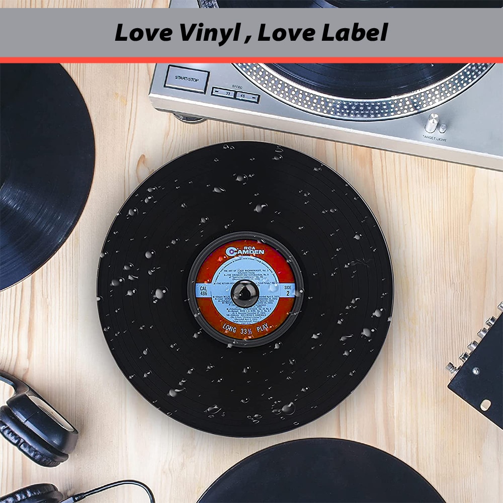 Record Label Protector 12 Inch LP Black Aluminum Handle (New) Chiva