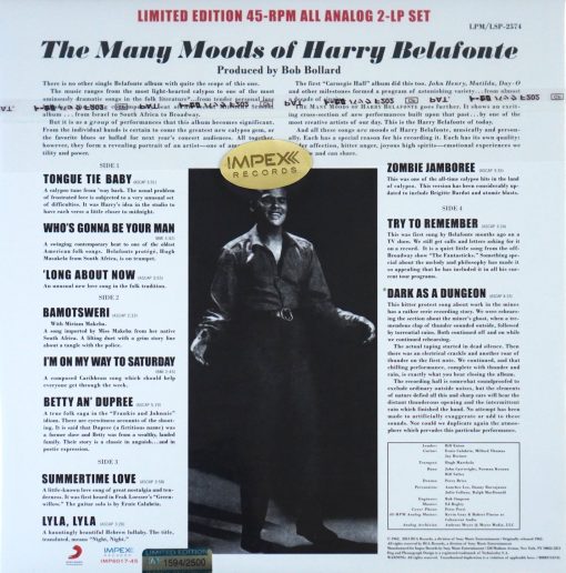Harry Belafonte - The Many Moods Of Belafonte - Image 2