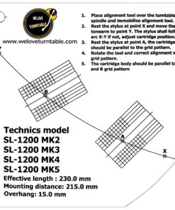 แผ่น PVC Set Up หัวเข็ม Technics SL-1200 MKII (New)