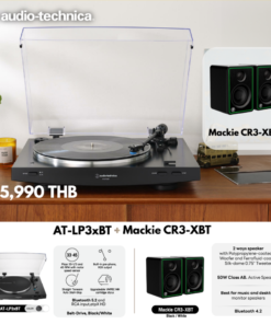 เครื่องเล่นแผ่นเสียง Audio Technica AT-LP3XBT Black + ลำโพง Mackie CR3-XBT Black (New)