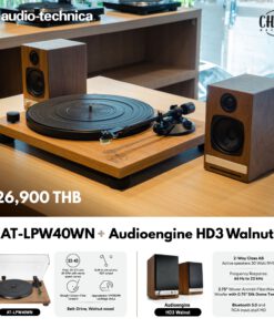 เครื่องเล่นแผ่นเสียง Audio Technica AT-LPW40WN + ลำโพง Audioengine HD3 BT Walnut (New)