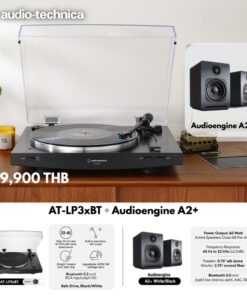 เครื่องเล่นแผ่นเสียง Audio Technica AT-LP3XBT Black + ลำโพง Audioengine A2 Plus Wireless Black (New)