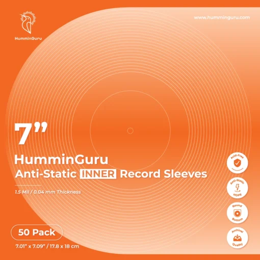 ซองในก้นโค้ง 7 นิ้ว HumminGuru Anti-Static Inner Record Sleeves (New) - Image 3