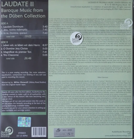 Uppsala Akademiska Kammarkor - Laudate II Baroque Music From The Duben Collection - Image 2