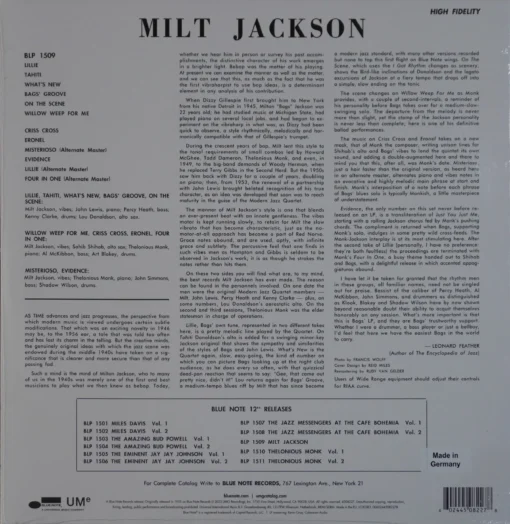 Milt Jackson - Milt Jackson With John Lewis, Percy Heath, Kenny Clarke, Lou Donaldson And The Thelonious Monk Quintet - Image 2