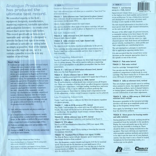 Analogue Productions - Ultimate Analogue Test LP - Image 2