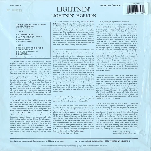 Lightnin Hopkins - Blues Of Lightnin Hopkins - Image 2