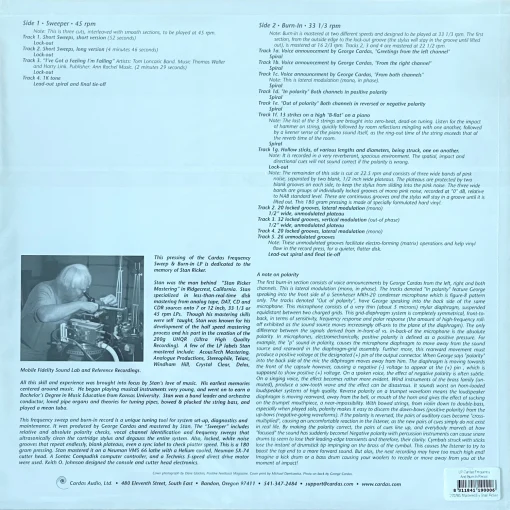 Cardas Frequency Sweep And Burn-In Record - Image 2