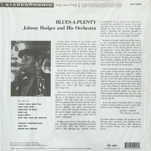 Johnny Hodges & His Orchestra - Blues A Plenty - Image 2