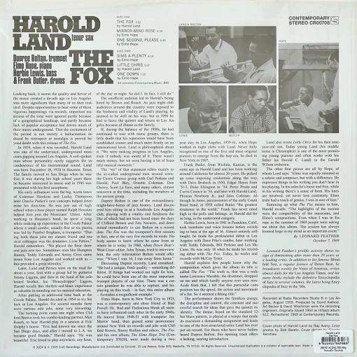 Harold Land - The Fox - Image 2