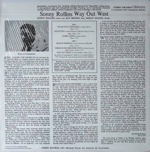 Sonny Rollins - Way Out West - Image 2