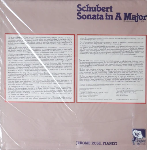Sheffield Lab 19 - Schubert Sonata In A Major - Image 2
