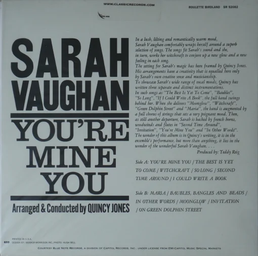 Sarah Vaughan - You're Mine You - Image 2