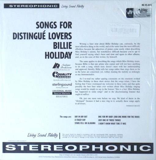 Billie Holiday - Songs For Distingue Lovers - Image 2