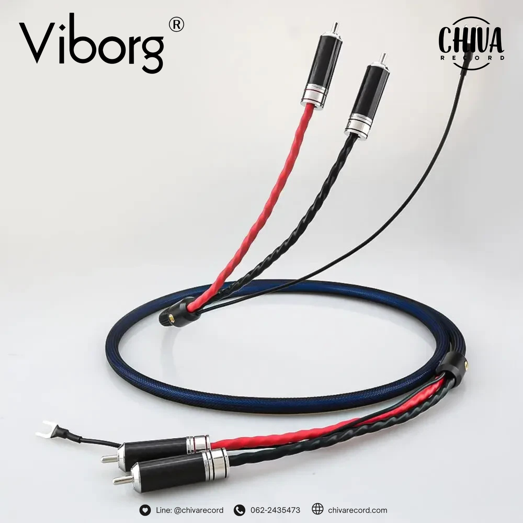 สายสัญญาณ RCA To RCA Viborg LC801 Phono Cable 1.2M (New) - Image 2