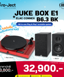 เครื่องเล่นแผ่นเสียง Pro-Ject Juke Box E1 Red + ลำโพง Elac Debut DB6.3 Black (New)