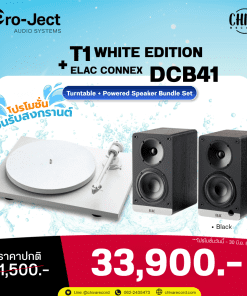 เครื่องเล่นแผ่นเสียง Pro-Ject T1 White Limited Edition + ลำโพง Elac Debut Connex DCB41 Black (New)