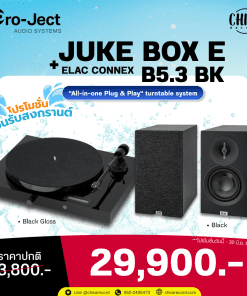 เครื่องเล่นแผ่นเสียง Pro-ject Juke Box E Black + ลำโพง Elac Debut DB5.3 Black (New)
