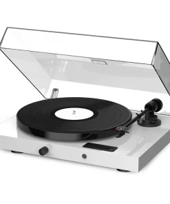 เครื่องเล่นแผ่นเสียง Pro-Ject Juke Box E White + ลำโพง Podspeakers The Drop MK3 Red (New)