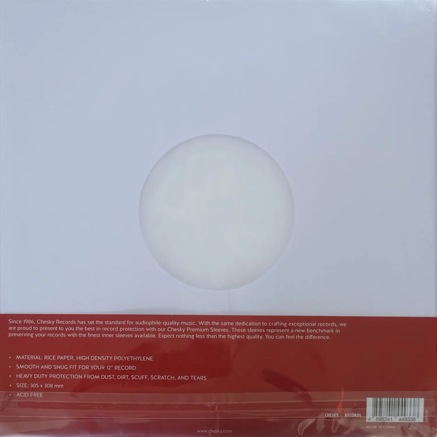 ซองใน 12 นิ้ว Chesky Premium Inner Record Sleeves (New) - Image 2