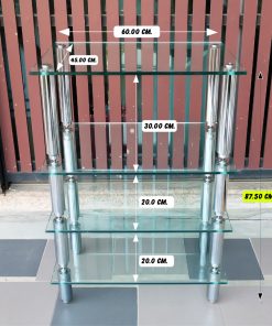 ชั้นวางเครื่องเสียง 4 ชั้น 4 ขา Silver Top กระจก (New)