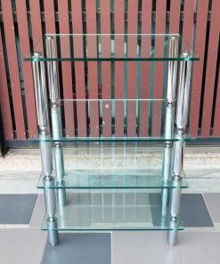 ชั้นวางเครื่องเสียง 4 ชั้น 4 ขา Silver Top กระจก (New)