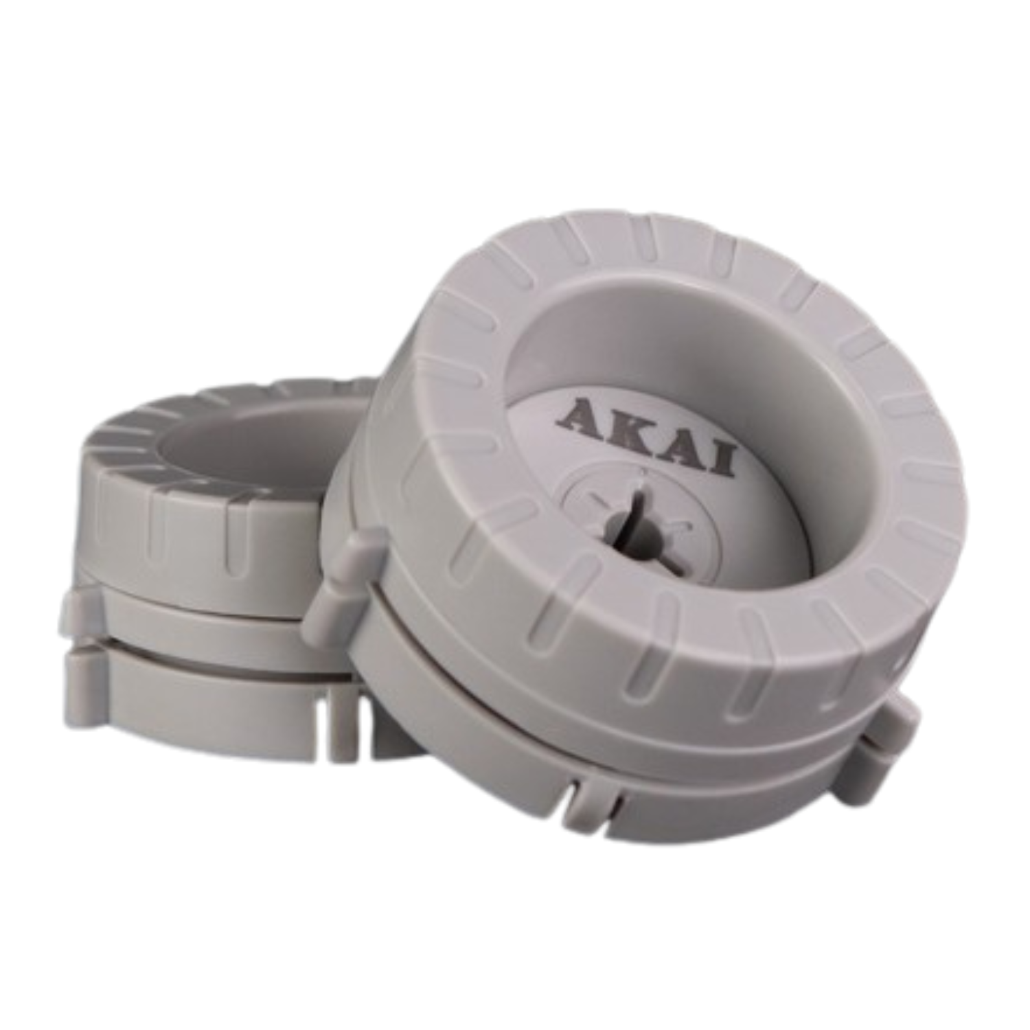 Nab Hub Adapters Akai/Teac/Sony/Revox/Pioneer Plastic Pair Silver (New)