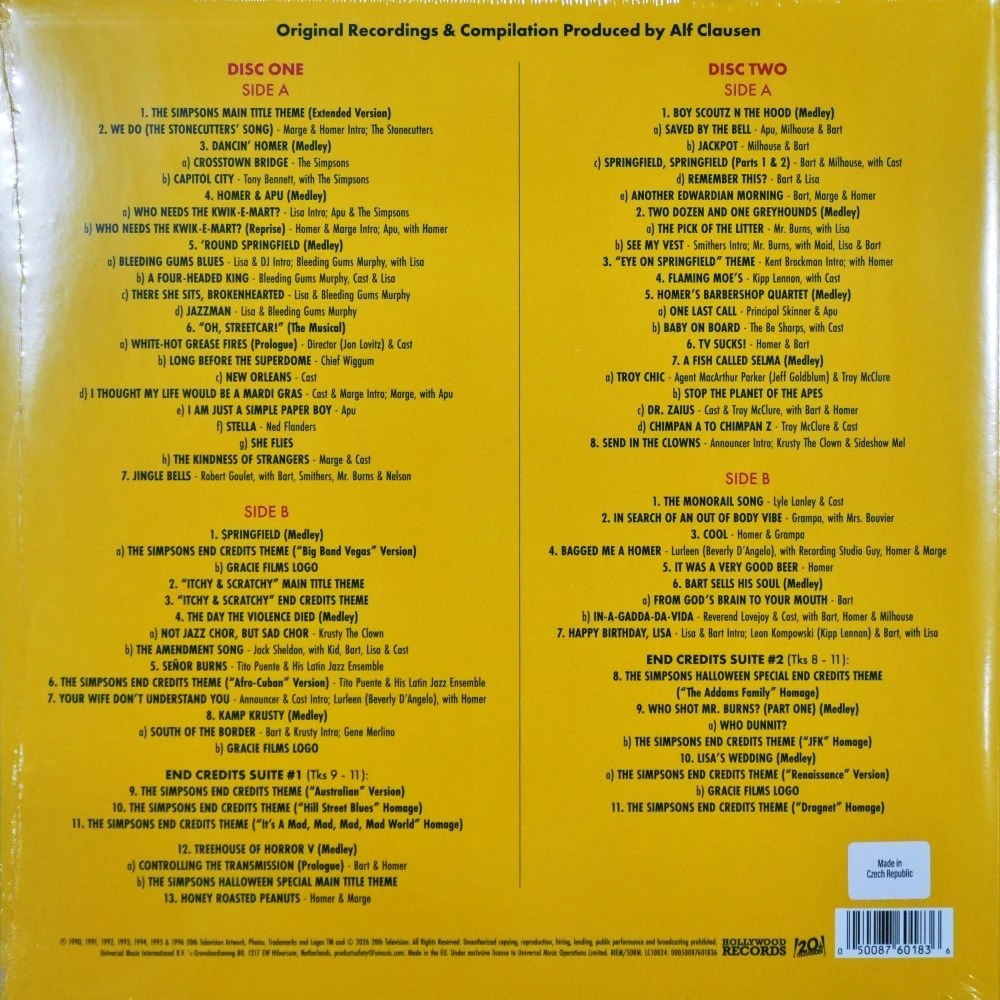 The Simpsons: Songs In The Key Of Springfield (Canary Yellow & Baby Pink Vinyl) - Image 2